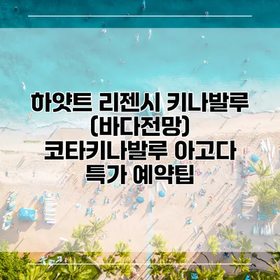 하얏트 리젠시 키나발루 (바다전망) 코타키나발루 아고다 특가 예약팁