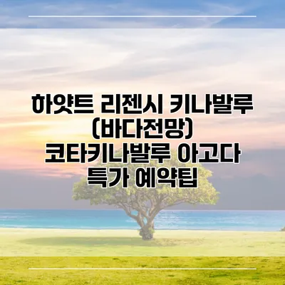 하얏트 리젠시 키나발루 (바다전망) 코타키나발루 아고다 특가 예약팁
