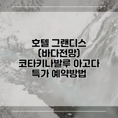 호텔 그랜디스 (바다전망) 코타키나발루 아고다 특가 예약방법
