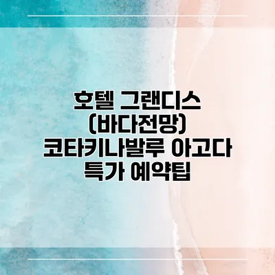 호텔 그랜디스 (바다전망) 코타키나발루 아고다 특가 예약팁