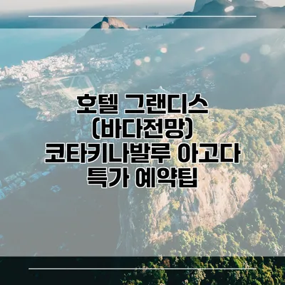호텔 그랜디스 (바다전망) 코타키나발루 아고다 특가 예약팁