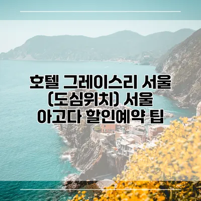 호텔 그레이스리 서울 (도심위치) 서울 아고다 할인예약 팁