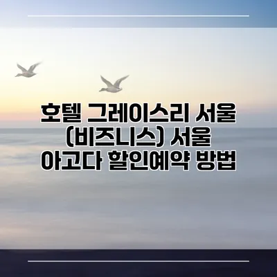 호텔 그레이스리 서울 (비즈니스) 서울 아고다 할인예약 방법