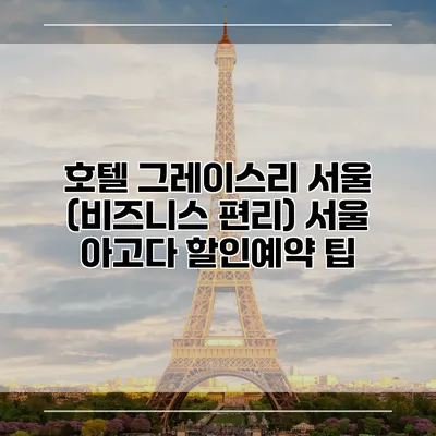 호텔 그레이스리 서울 (비즈니스 편리) 서울 아고다 할인예약 팁