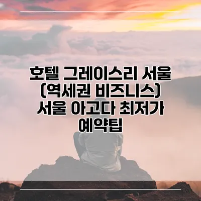 호텔 그레이스리 서울 (역세권 비즈니스) 서울 아고다 최저가 예약팁