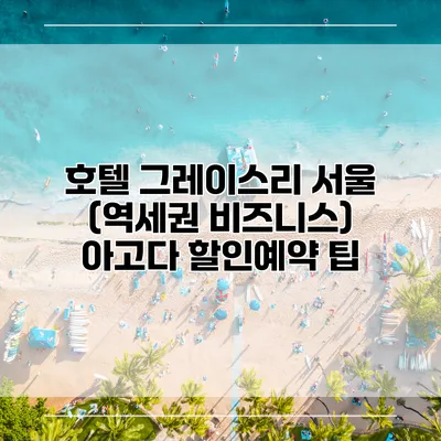 호텔 그레이스리 서울 (역세권 비즈니스) 아고다 할인예약 팁