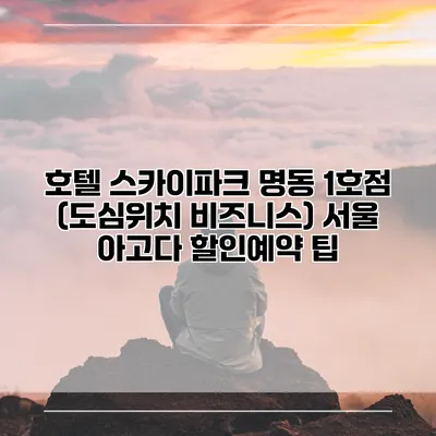 호텔 스카이파크 명동 1호점 (도심위치 비즈니스) 서울 아고다 할인예약 팁