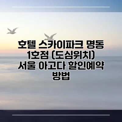 호텔 스카이파크 명동 1호점 (도심위치) 서울 아고다 할인예약 방법