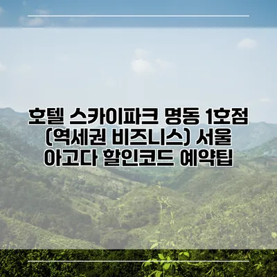 호텔 스카이파크 명동 1호점 (역세권 비즈니스) 서울 아고다 할인코드 예약팁