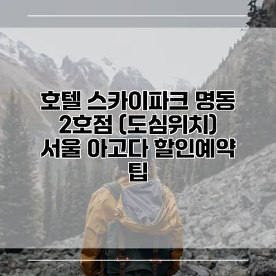 호텔 스카이파크 명동 2호점 (도심위치) 서울 아고다 할인예약 팁