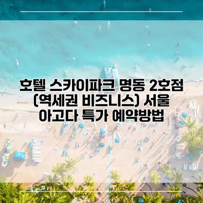 호텔 스카이파크 명동 2호점 (역세권 비즈니스) 서울 아고다 특가 예약방법
