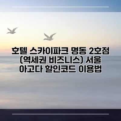 호텔 스카이파크 명동 2호점 (역세권 비즈니스) 서울 아고다 할인코드 이용법