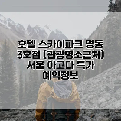 호텔 스카이파크 명동 3호점 (관광명소근처) 서울 아고다 특가 예약정보