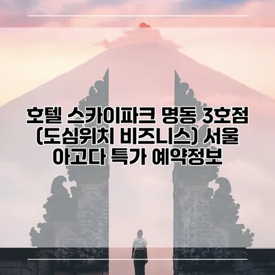 호텔 스카이파크 명동 3호점 (도심위치 비즈니스) 서울 아고다 특가 예약정보