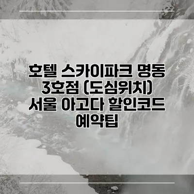 호텔 스카이파크 명동 3호점 (도심위치) 서울 아고다 할인코드 예약팁