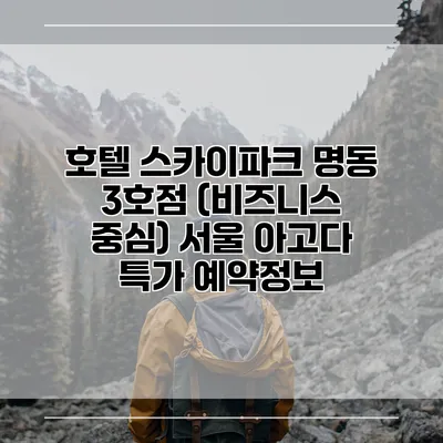 호텔 스카이파크 명동 3호점 (비즈니스 중심) 서울 아고다 특가 예약정보
