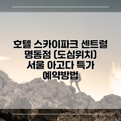 호텔 스카이파크 센트럴 명동점 (도심위치) 서울 아고다 특가 예약방법
