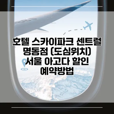 호텔 스카이파크 센트럴 명동점 (도심위치) 서울 아고다 할인 예약방법