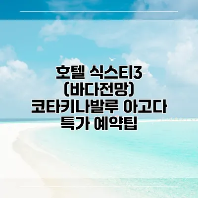 호텔 식스티3 (바다전망) 코타키나발루 아고다 특가 예약팁