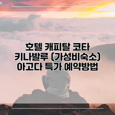 호텔 캐피탈 코타 키나발루 (가성비숙소) 아고다 특가 예약방법