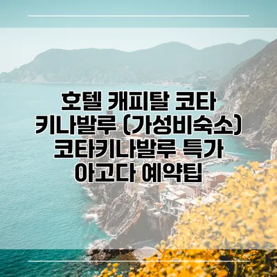 호텔 캐피탈 코타 키나발루 (가성비숙소) 코타키나발루 특가 아고다 예약팁