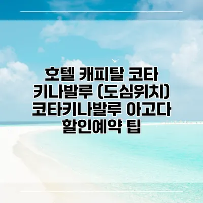 호텔 캐피탈 코타 키나발루 (도심위치) 코타키나발루 아고다 할인예약 팁