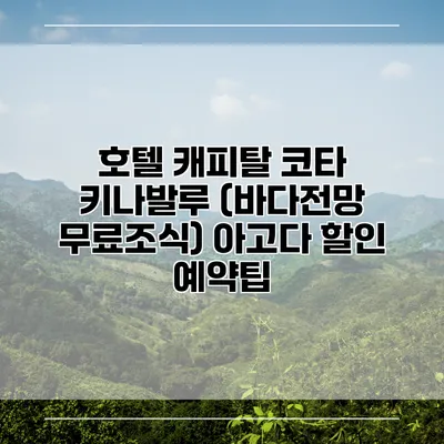 호텔 캐피탈 코타 키나발루 (바다전망 무료조식) 아고다 할인 예약팁