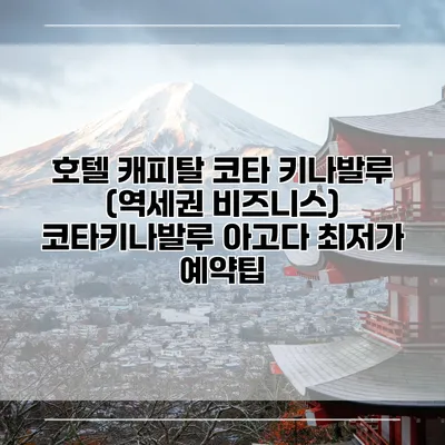 호텔 캐피탈 코타 키나발루 (역세권 비즈니스) 코타키나발루 아고다 최저가 예약팁