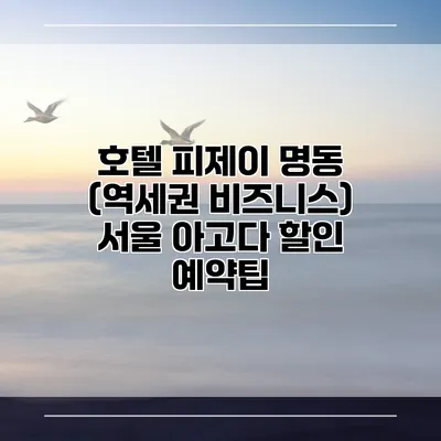 호텔 피제이 명동 (역세권 비즈니스) 서울 아고다 할인 예약팁