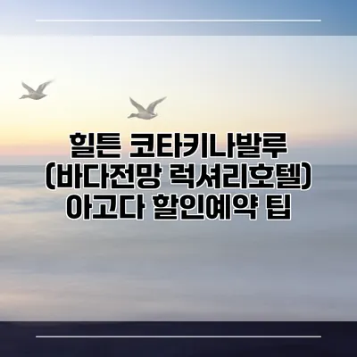 힐튼 코타키나발루 (바다전망 럭셔리호텔) 아고다 할인예약 팁