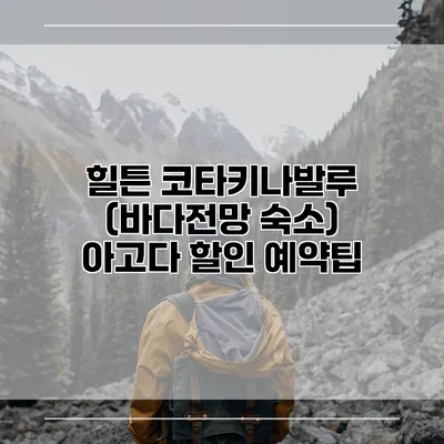 힐튼 코타키나발루 (바다전망 숙소) 아고다 할인 예약팁