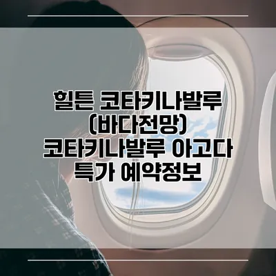 힐튼 코타키나발루 (바다전망) 코타키나발루 아고다 특가 예약정보