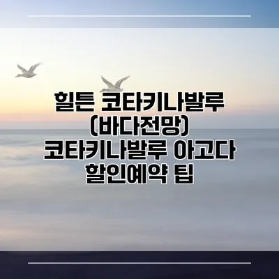 힐튼 코타키나발루 (바다전망) 코타키나발루 아고다 할인예약 팁