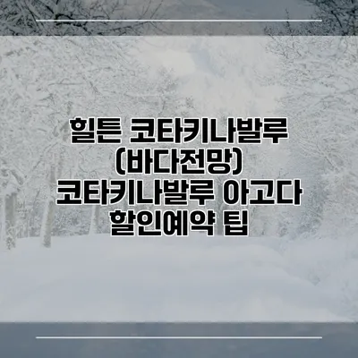 힐튼 코타키나발루 (바다전망) 코타키나발루 아고다 할인예약 팁